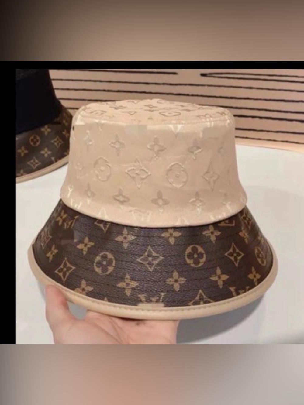 Canvas Bucket Hat - Brown - Picture 4 of 8